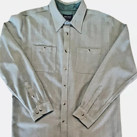 John Blair Mens Large Long Sleeve Button Front Shirt - Picture 5 of 5